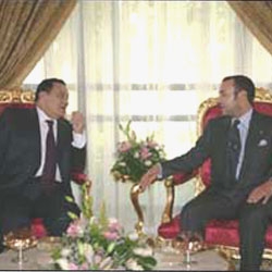 aankomst te Marrakech van Egyptische president