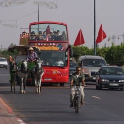 Situatie van het stedelijk verkeer in de ochre stad