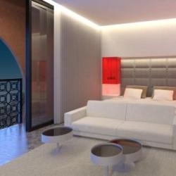 De complexe onder Marrakech, in ontwikkeling.