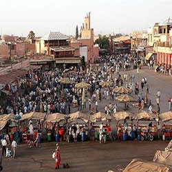 Marrakech over het ons van het voorjaar Andalusische culturele